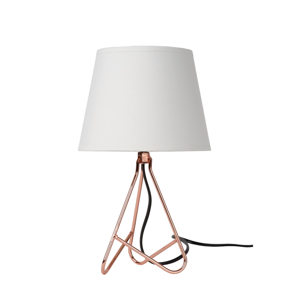 Lucide SchemerlampGitta koper met witte kap - 47500/81/17